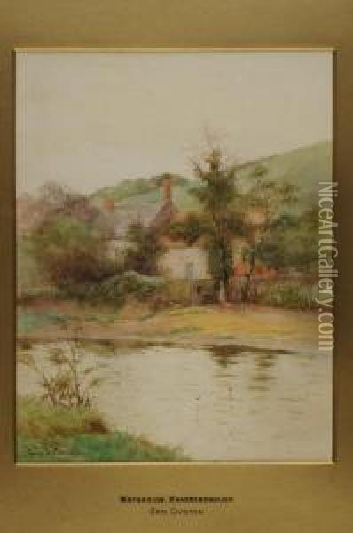 Waterside, Knaresborough Oil Painting - George Oyston