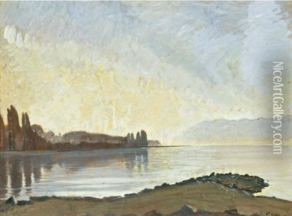 Au Bord Du Lac Oil Painting - Ernest Bieler
