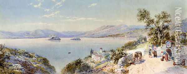 A View Of Lake Maggiore And The Borromean Islands Oil Painting - Charles Rowbotham