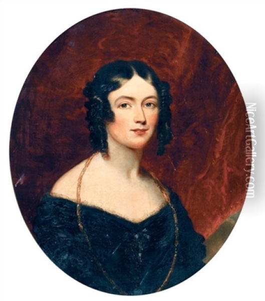 Portrait Of Eleanor Knatchbull Oil Painting - John Partridge