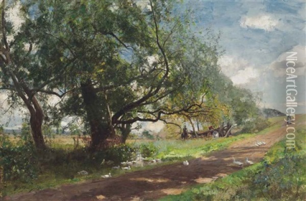 At Ringwood, Hampshire Oil Painting - Sir David Murray