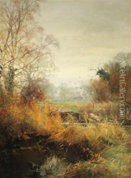 The Frome, Moreton, Dorset Oil Painting - Frederick William N. Whitehead