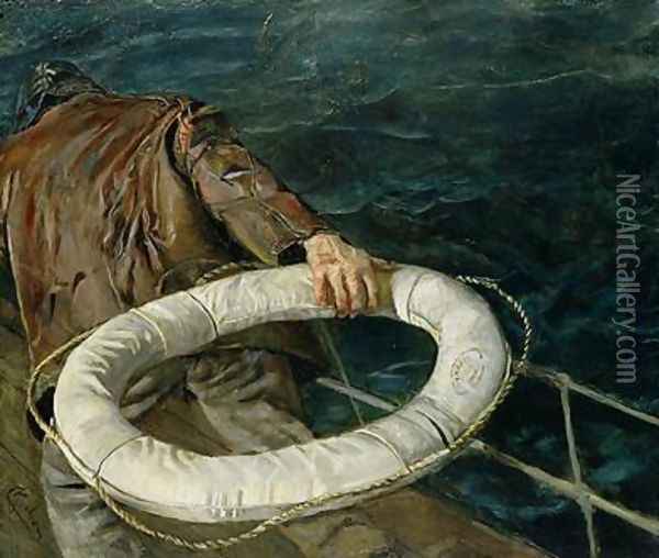 Man Overboard Oil Painting - Christian Krohg