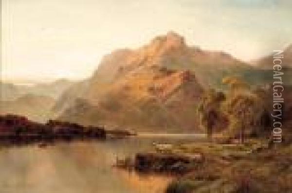 The Hills Of Loch Lomond Oil Painting - Alfred de Breanski