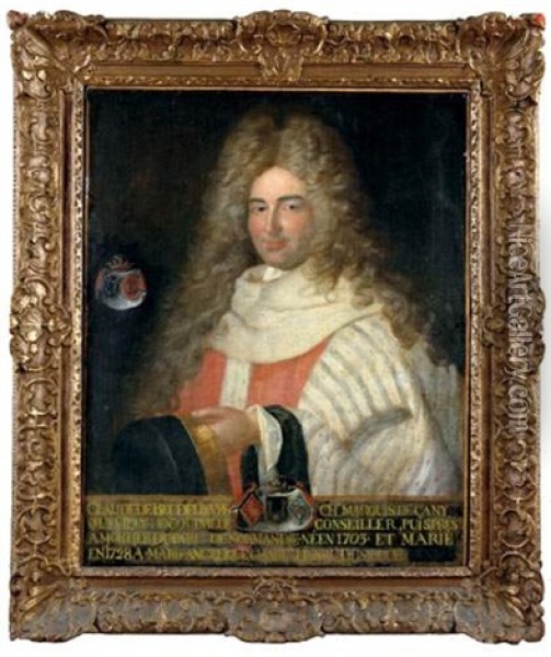 Claude De Becdelievre En Tenue De President De Parlement Oil Painting - Jean-Baptiste Santerre
