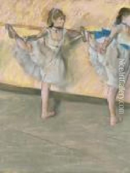 Danseuses A La Barre Oil Painting - Edgar Degas