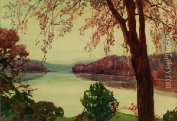 Quiet Lake Oil Painting - Nellie Littlehale Murphy