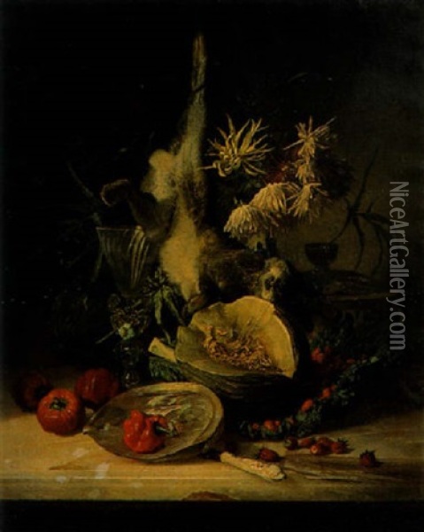 Nature Morte Au Gibier Oil Painting - David Emile Joseph de Noter