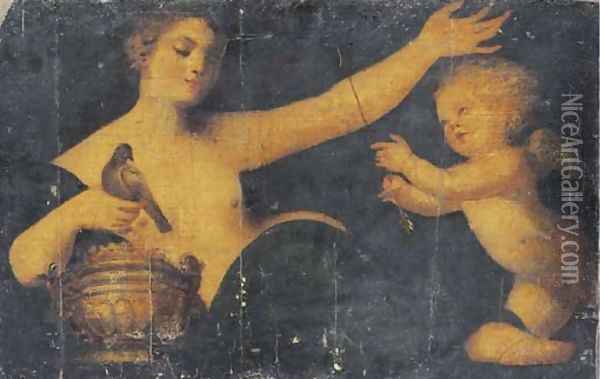 Venus and Cupid Oil Painting - Sebastiano Del Piombo