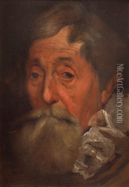 Portrait Of An Old Man Wearing A White Ruff Oil Painting - Jacob Jordaens