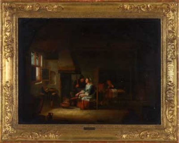 Kucheninterieur Mit Familie Oil Painting - Pieter Harmensz. Verelst