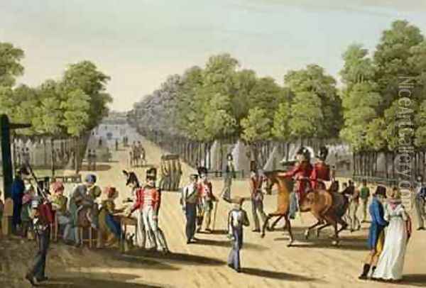 Encampment of the British Army in the Bois de Boulogne 1815 Oil Painting - Manskirch, Franz Joseph