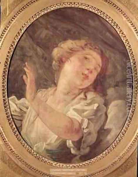 Young Woman Turning Away or La Resistance Oil Painting - Jean-Honore Fragonard