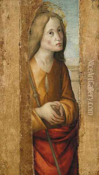 Figure of a Saint Oil Painting - ALBA, Macrino d' Alba