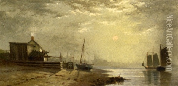 Misty Morning, Saint John Oil Painting - Frederick H.C. Miles