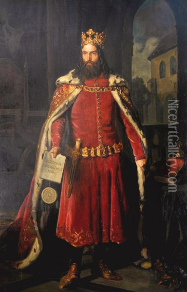 Casimir the Great Oil Painting - Leopold Loffler