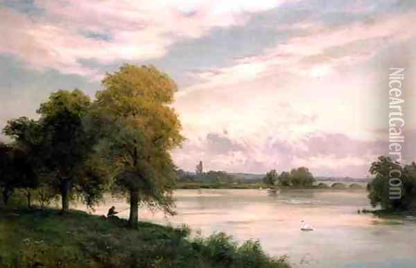 Walton on the Thames Oil Painting - Alfred de Breanski
