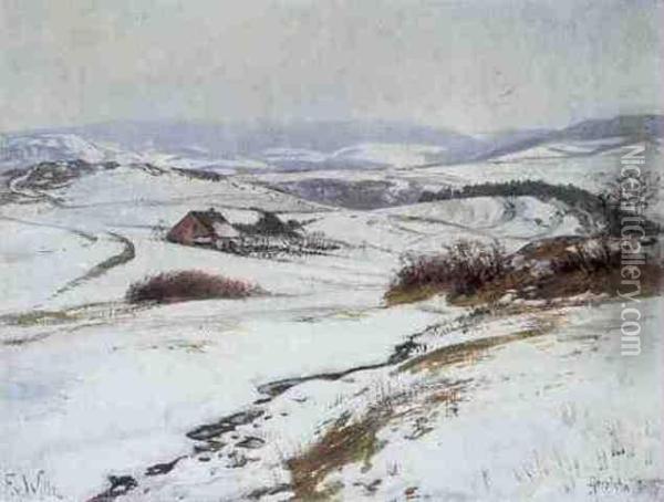 Winter In Der Eifel Oil Painting - Fritz Von Wille