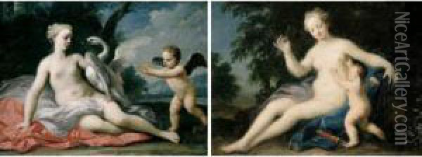 Venus And Cupid Oil Painting - Jacopo (Giacomo) Amigoni