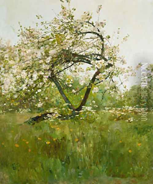 Peach Blossoms Oil Painting - Childe Hassam