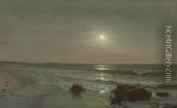 Moonlight Oil Painting - William Trost Richards
