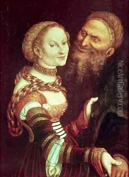 The Ill Matched Lovers Oil Painting - Lucas The Elder Cranach