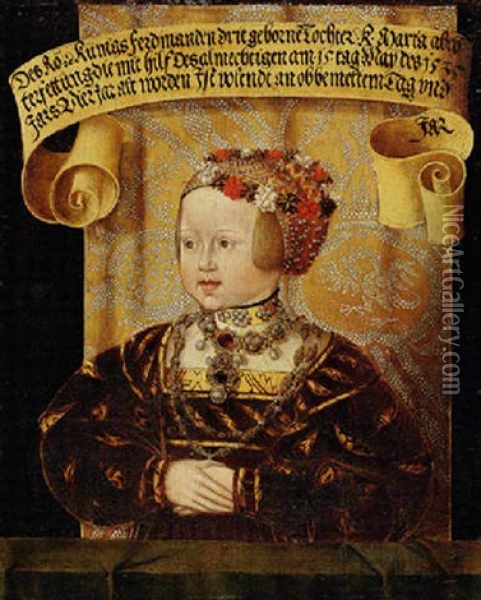 Portrait Of The Archduchess Maria Of Austria Oil Painting - Jakob Seisenegger