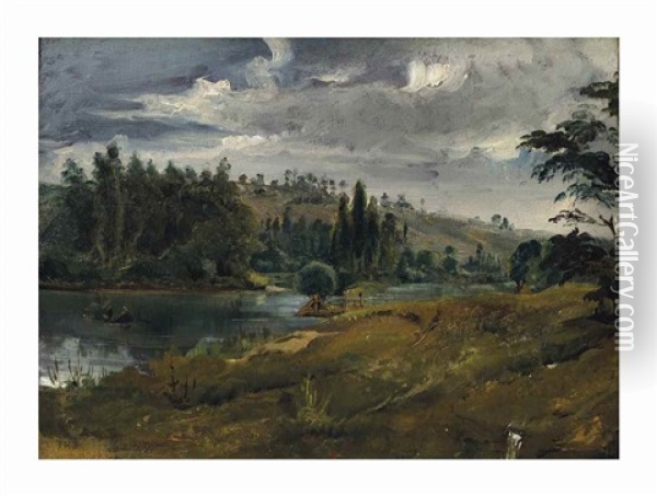 La Vallee Tournante De Thiezac, Auvergne Oil Painting - Theodore Rousseau
