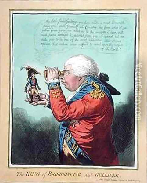 The King of Brobdingnag and Gulliver Oil Painting - James Gillray