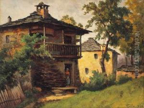 Cascinale Oil Painting - Camillo Merlo