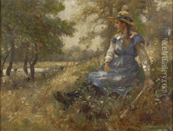 The Young Shepherdess Oil Painting - William Kay Blacklock