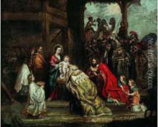 L'adoration Des Mages Oil Painting - Pauwel Casteels