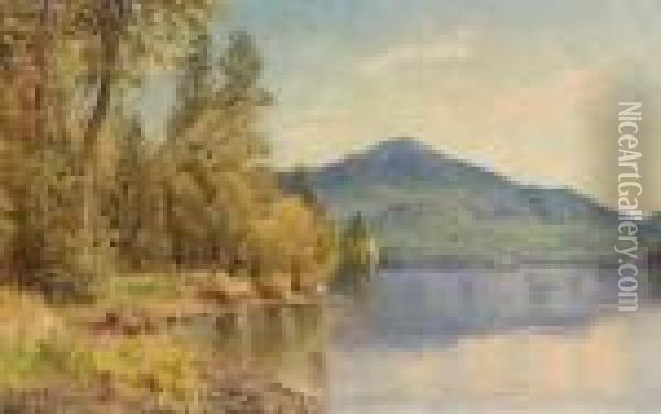 White Face Mountain From Lake Placid Oil Painting - William Trost Richards