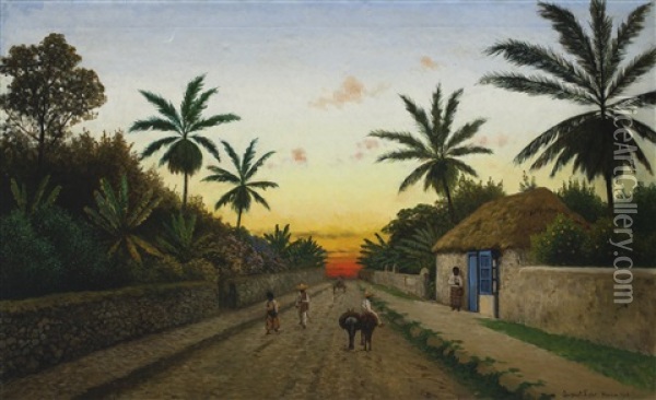 Camino A La Playa (acapulco) Oil Painting - August Loehr