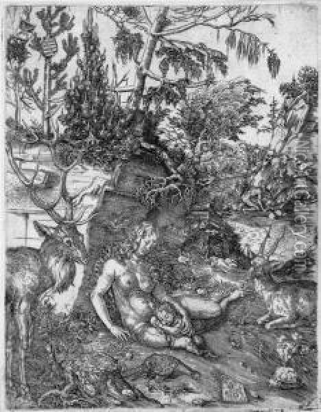 Die Buse Des Heiligen Chrysostomus Oil Painting - Lucas The Elder Cranach