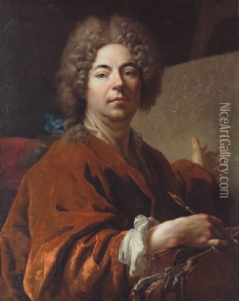 Sjalvportratt Oil Painting - Nicolas de Largilliere