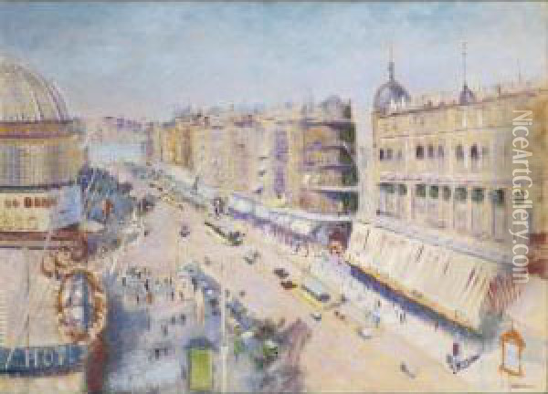 Marseille, La Cannebiere Oil Painting - Lucien Adrion