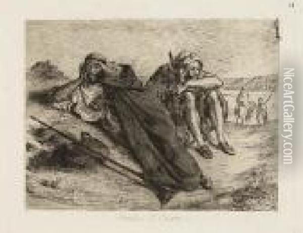 Arabes D'oran<</b> Oil Painting - Eugene Delacroix