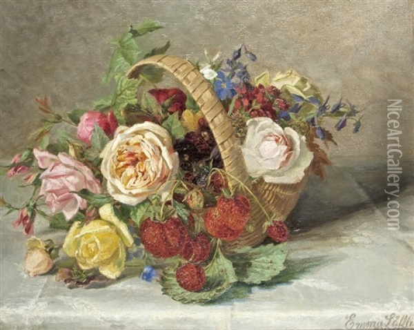 Bouquet Oil Painting - Emma Auguste Loffler