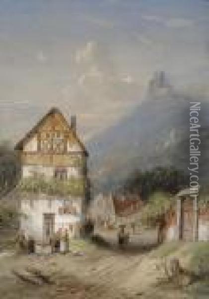 Village In Mountainous Area Oil Painting - Charles Henri Leickert