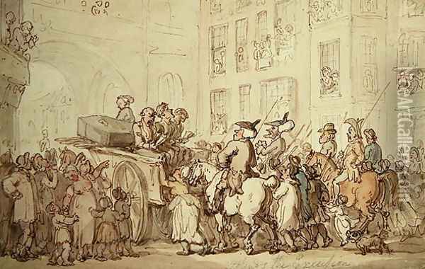 Dr Syntax attends the execution Oil Painting - Thomas Rowlandson