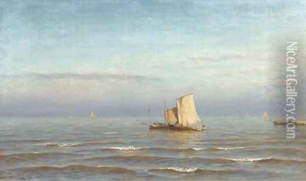 Sailing out to sea Oil Painting - Jan Theodore Kruseman
