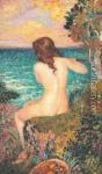 La Musique Au Bord De La Mer (1910) Oil Painting - Georges Lemmen