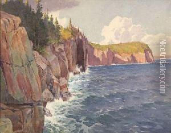 Mount Desert Island, Maine Oil Painting - Harold Broadfield Warren