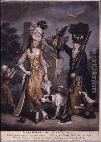 Miss Wicket & Miss Trigger Oil Painting - John Collet