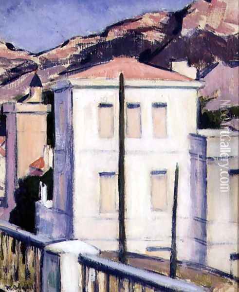 The White Villa, Cassis, 1924 Oil Painting - Francis Campbell Boileau Cadell