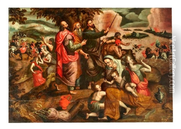Le Passage De La Mer Rouge Oil Painting - Frans Floris the Elder