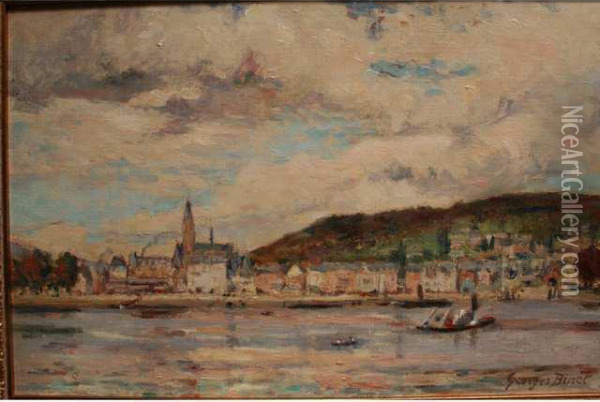 La Seine A Villequiers Oil Painting - Georges Binet