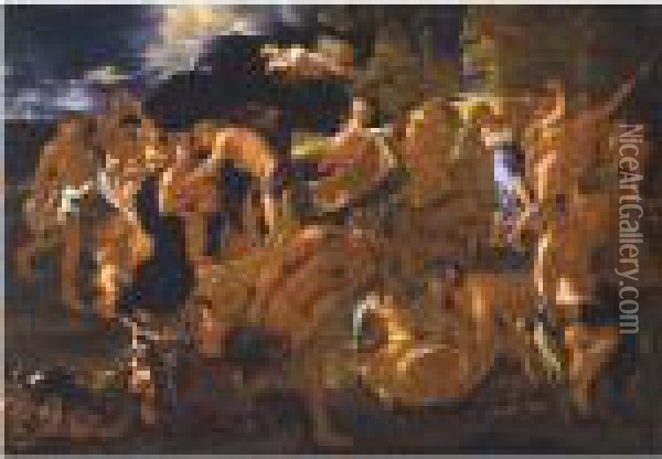 The Meeting Of Bacchus And Ariadne Oil Painting - Nicolas Poussin