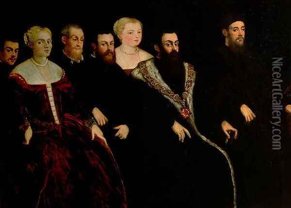 Seven members of the Soranzo Family 2 Oil Painting - Jacopo Tintoretto (Robusti)